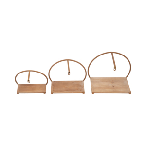 <b>Wall</b> Mounted Shelves Wood Metal Frame Hanging <b>Storage</b> Organizer Living Room Bedroom Entryway - Product Image 6