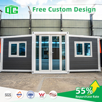 Casa Contenedor Expandible de Lujo Prefabricada de 30 Pies, Villa Prefabricada Tipo Granny Flat con Techo Modular y Terraza, 2 Dormitorios