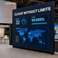 Mur d'écran LED sans soudure P2.6 pour stand d'exposition Cloud Computing avec armoires de transport à fixation rapide – Location et installation