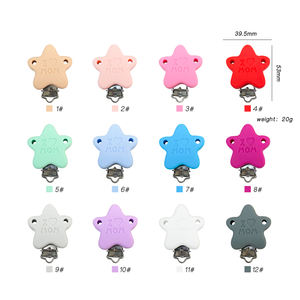 Cadena de silicona de grado alimenticio para chupete, redonda/con forma de dibujos animados, no tóxica, 10 colores, para hacer joyas DIY con cuentas para chupete - Product Image 2