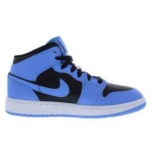 Nike Air Jordan 1รองเท้ากีฬาเด็กผู้หญิง, รองเท้าผ้าใบเด็กมีโลโก้เบาสีฟ้า/ดำ/ขาว-100% ของแท้ - Product Image 3