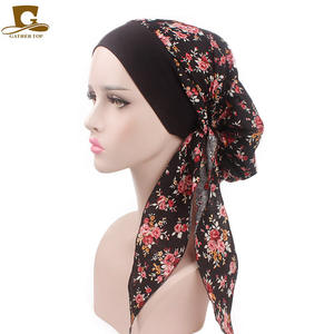 Bonne qualité Juding femmes Stretch bandeau foulard pastorale <span class=keywords><strong>coton</strong></span> <span class=keywords><strong>chimio</strong></span> Pirate chapeau TJM-329 - Product Image 4