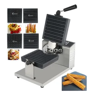 Ticari kullanım aperatif makinesi Churros Lolly yapışmaz Waffle makinesi yapışmaz elektrikli Churros Waffle makinesi