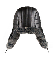 Sombreros cálidos de piel de oveja auténtica para invierno, gorro de piel de conejo Rex, Ushanka, 2022