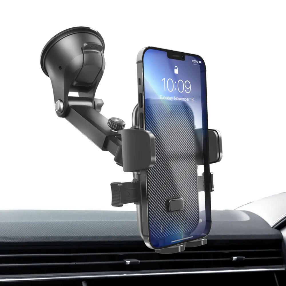 New Multifunctional 360 Degree Dashboard Suction Cup Car Mount One-Touch Cradle Windshield Car Phone Holder For Mobile Phone GPS