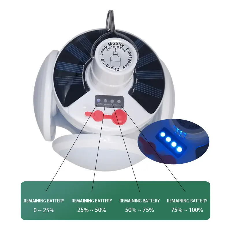 Energiebesparende Multifunctionele Opvouwbare Led Voetbal Licht Draagbare Outdoor Zonne-Lampen Herladen Camping Lantaarn Voor Nachtmarkt