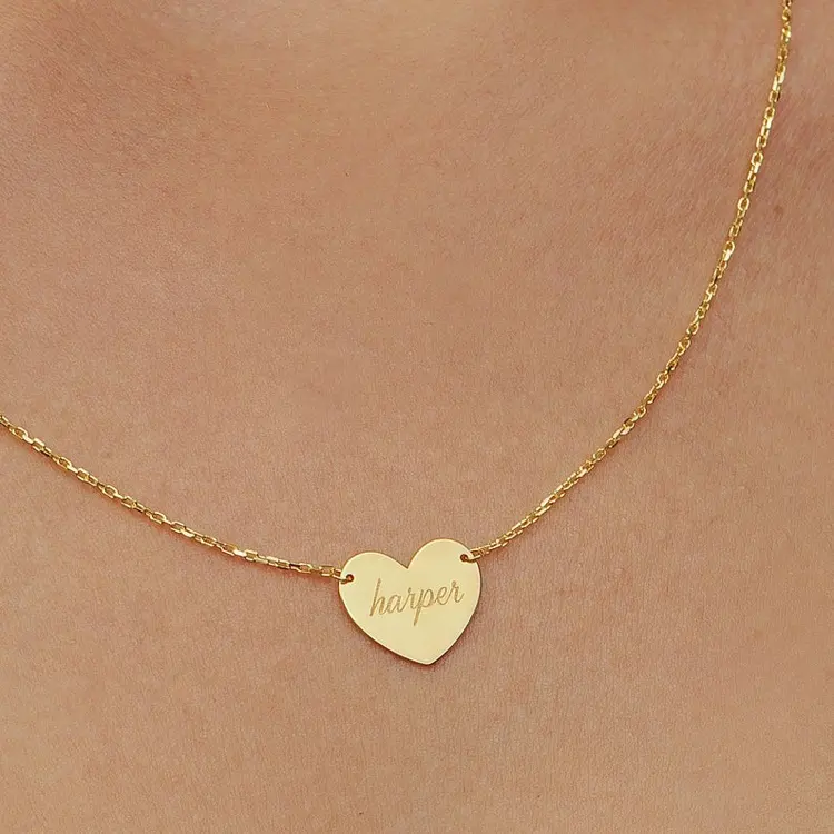 Collier coeur personnalisé en argent sterling 925, lettres gravées, initiales, cadeau de saint-valentin