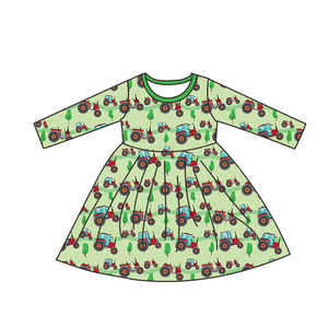 Vendita all'Ingrosso di Fabbrica Vestito a Ruota in Bambù per Bambine Traspirante Morbido con Stampa Floreale <span class=keywords><strong>Abiti</strong></span> per Bambine - Product Image 4