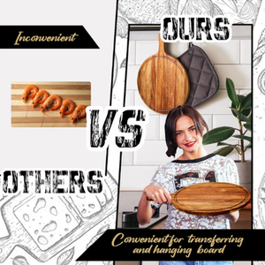 Tabla Redonda de Madera de Acacia para Servir Pizza, Tabla de Cortar Multiusos con Asa para Cocina, Restaurante, Fiesta - Product Image 3
