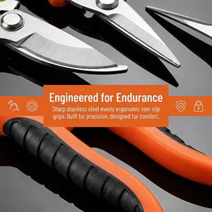 AOZOU - Juego de 4 Tijeras de Podar Manuales de Acero Inoxidable con Estructura de Mariposa y Mangos Amarillos para Diestros, para Jardinería - Product Image 5