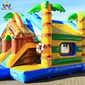 Castillo Inflable de Alta Calidad con Tobogán, Diseño de Palmeras Tropicales, Fácil de Instalar, 6x4x5m, WINWAYTOYS - Product Image 3