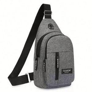 Sac bandoulière sport étanche pour homme avec trou pour écouteurs et logo personnalisé – Sac de poitrine pour homme - Product Image 4