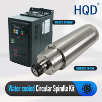 Kit de broche circulaire 5,5 kW refroidie par eau GDK125 avec variateur de fréquence VFD ER32 pour système de machine de perçage CNC et rectification