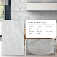 Panel Dinding Travertine Stellato Lentur MCM Batu Lunak Ringan Ubin Fleksibel Pelapis Dinding Eksterior