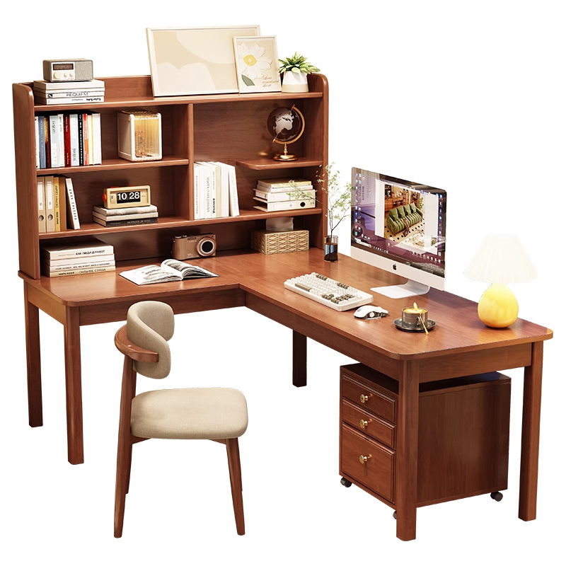 l shape desk with hutch