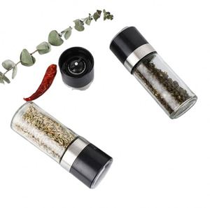 Wholesale 3oz <b>Mini</b> Ceramic Hand <b>Grinder</b> Jar 100ml Manual Glass Spice and Salt Pepper Mill <b>Grinder</b> Round Bottle for Kitchen Use - Product Image 1