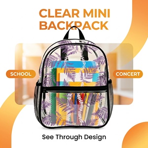 <span class=keywords><strong>Sac</strong></span> à <span class=keywords><strong>dos</strong></span> transparent personnalisé imprimé avec fermeture éclair et poche, <span class=keywords><strong>sac</strong></span> mignon de petite taille pour l'extérieur, la plage ou l'école, <span class=keywords><strong>sac</strong></span> à <span class=keywords><strong>dos</strong></span> en PVC - Product Image 4