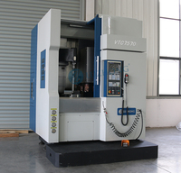 Tour CNC vertical robuste avec système GSK, machine de tournage CNC verticale VTC7570 avec tourelle taïwanaise
