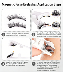 <span class=keywords><strong>Cils</strong></span> magnétiques synthétiques semi-faits à la main avec logo personnalisé, 2 aimants, faux <span class=keywords><strong>cils</strong></span> à haute magnetisme, 2 paires - Product Image 4