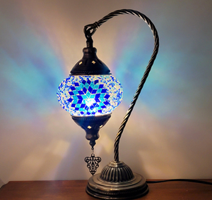 Turkish Mosaic Swan Neck DIY Desk Lamp Kit with Flexible LED Dimmable for Adult & Child Activities Home Night Light - Product Image 1