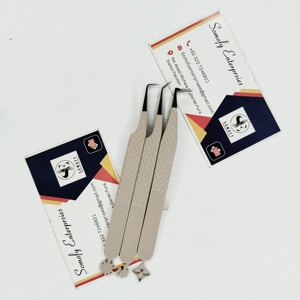 Pince à cils en acier inoxydable à pointe lisse, anti-statique, durable, avec logo personnalisé, nouveau style 90 degrés, pour isolation de volume et de fans - Product Image 6