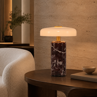 Lampe de table LED en marbre moderne et flexible à commande tactile, fonctionnant sur batterie, pour salon