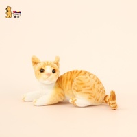Jouets en peluche chat mignons et réalistes, tissu en flanelle confortable, rembourrage en nylon, rembourrage en coton PP, rembourrage en plastique, feutre pour chats simulés