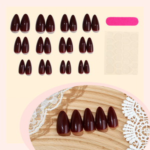 <span class=keywords><strong>Faux</strong></span> <span class=keywords><strong>ongles</strong></span> en forme d'amande couleur chair, style européen et américain, pour l'automne et l'hiver, <span class=keywords><strong>ongles</strong></span> de manucure de haute qualité, couleur unie. - Product Image 2