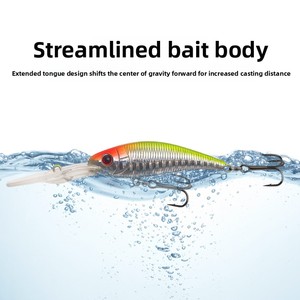 <span class=keywords><strong>Esca</strong></span> <span class=keywords><strong>Artificiale</strong></span> Galleggiante Tipo Minnow <span class=keywords><strong>con</strong></span> Lingua Lunga 10cm, Vibrante, <span class=keywords><strong>con</strong></span> Ami, per <span class=keywords><strong>Pesca</strong></span> <span class=keywords><strong>in</strong></span> Acqua Dolce e Salata, per Spigola e Pesci Testa di Serpente - Product Image 2