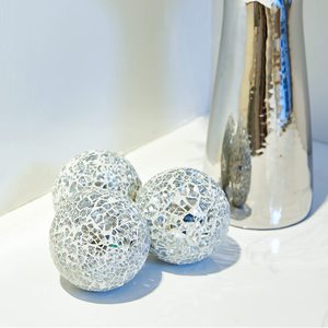 ลูกบอลโมเสคโพลีโฟมสีเงินสำหรับตกแต่งสวน - Product Image 5