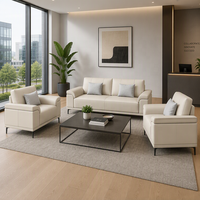 Modernes Minimalistisches PU-Leder Sofa-Set Mattschwarze Metallbeine OEM ODM 12 3-Sitzer Fabrik Maßgefertigtes Wohnzimmer Sofa-Set