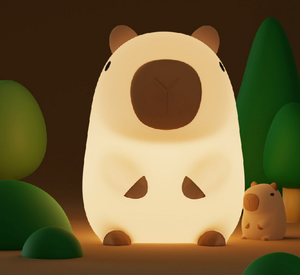 2026 Trend Tap control Capybara Cute <b>LED</b> Night Lamp Soft Silicone USB Rechargeable Animal Bedside table <b>Light</b> for kids - Product Image 5