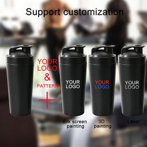 Custom logo 17oz 25oz Sports Metal Protein Shaker Cup <b>Double</b> <b>Wall</b> Ice Insulated Stainless Steel Shaker Bottle Gym - Product Image 4