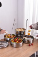 Boîte à bento isotherme portable à double paroi de 30 cm, 5 couches, en acier inoxydable, écologique, avec poignée