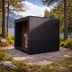 屋外用伝統的な無垢材ドライスチームサウナ室 ポータブル 3～4人用サウナ室 1年間保証 - Product Image 4