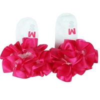Petites chaussettes courtes pour fille, rose vif, ruban en maille, blanc, chaussettes pour jeune fille, collants mignons, chaussettes à volants