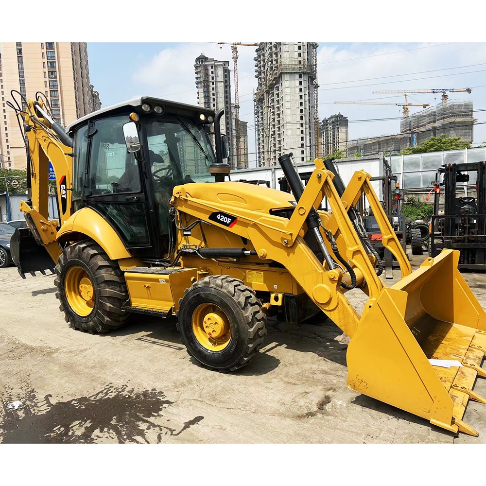 Дешевая цена, подержанный погрузчик CAT 420F для продажи, гусеничные колеса, подержанный экскаватор-погрузчик в хорошем состоянии