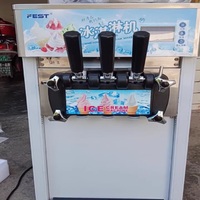 Machines à fabriquer de la crème glacée 22-28L/H, machine à crème glacée 3 saveurs, machine à crème glacée molle commerciale pour les entreprises, prix
