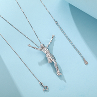 Collier pendentif jésus en argent sterling 925 corps complet plaqué rhodium pendentif jésus pour les croyants chrétiens religieux
