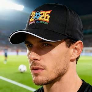 Custom Hand Embroidered Sporty Dobby Adjustable Snapback Baseball Cap for International Football Event <b>Fans</b> - Product Image 2