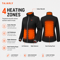 Veste chauffante pour femme TAJARLY avec batterie 15000 mAh, manteau chauffant électrique USB 7,4 V pour la randonnée en plein air et le camping en hiver