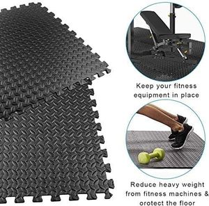 Câu đố Tập thể dục Mat 1/2 inch EVA lồng vào nhau bọt 24 inch gạch lát sàn cho thiết bị tập luyện tại nhà có sẵn trong Gói 24 SQ F - Product Image 2