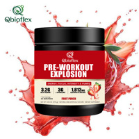 Poudre pré-entraînement naturelle Qbioflex OEM avec électrolytes, énergie haute intensité, concentration accrue, supplément nutritionnel sportif
