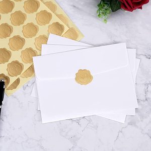 Pegatinas adhesivas con forma de corazón en relieve dorado, pegatinas decorativas de papel metalizado de forma irregular para invitaciones de boda, 20 unidades - Product Image 4