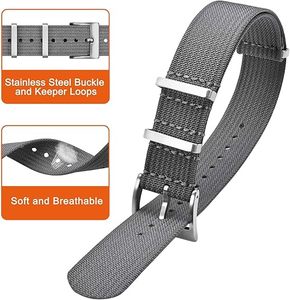 ساعات 18 أو 20 أو 22 عصرية منسوجة من النايلون ، حزام ساعة فاخر جيد التهوية من القماش ، إبزيم من الفولاذ ، ساعات ذكية متوافقة - Product Image 3