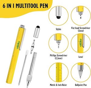 Artículo de Venta caliente 6 en 1 Herramienta de metal Bolígrafo Escala Regla Destornillador Multifunción Tech Engineer Pen - Product Image 3