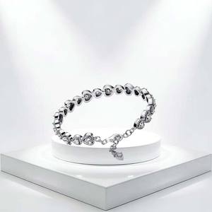 Nouveauté 2026 <span class=keywords><strong>Bracelet</strong></span> réglable en argent 925 avec breloque cœur, rose éternelle, spécimen végétal ME, style tennis, nœud bleu, DIY, bijou exquis, cadeau - Product Image 4