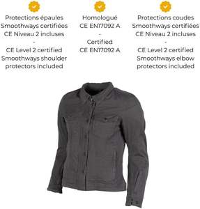 Blouson <span class=keywords><strong>de</strong></span> moto en denim certifié NAZARY LADY avec style club sexy <span class=keywords><strong>MOTOBLOUZ</strong></span> en nylon/coton, lavage moyen - Product Image 3