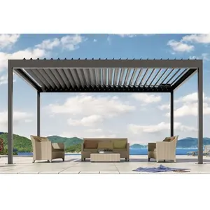 Jardim Pátio Louvered Bioclimático Gazebo Telhados Pérgola