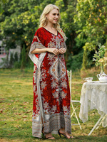 Robe ample grande taille pour les vacances à la plage, imprimé moyen-oriental, polyester respirant, robe musulmane burqa pour femmes